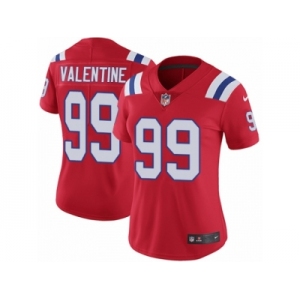 Women's Nike New England Patriots #99 Vincent Valentine Vapor Untouchable Limited Red Alternate NFL Jersey