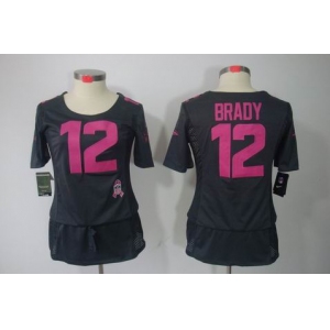 nike women nfl jerseys new england patriots #12 brady dk.grey[breast cancer awareness]