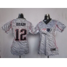 nike women nfl jerseys new england patriots #12 brady [fem fan zebra]