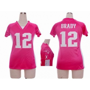 nike women nfl jerseys new england patriots #12 brady pink[draft him ii top]