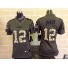 nike women nfl jerseys new england patriots #12 tom brady army green[nike Limited Salute To Service]