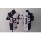 nike women nfl jerseys new england patriots #12 tom brady blue-white[Elite split]