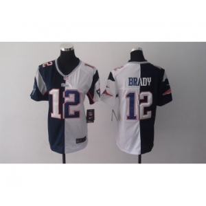 nike women nfl jerseys new england patriots #12 tom brady blue-white[Elite split]