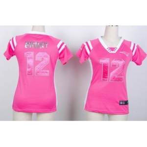 nike women nfl jerseys new england patriots #12 tom brady pink[fashion Rhinestone sequins]