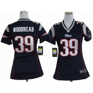 nike women nfl jerseys new england patriots #39 woodhead blue[nike]