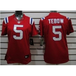 nike women nfl jerseys new england patriots #5 tebow red[nike limited]