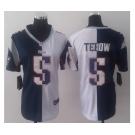 nike women nfl jerseys new england patriots #5 tebow white-blue[nike split]