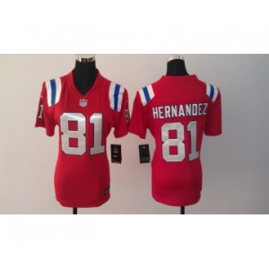 nike women nfl jerseys new england patriots #81 hernandez red[nike]