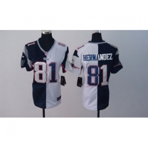 nike women nfl jerseys new england patriots #81 hernandez white-blue[nike split]