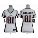 nike women nfl jerseys new england patriots #81 hernandez white[nike]