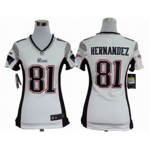 nike women nfl jerseys new england patriots #81 hernandez white[nike]