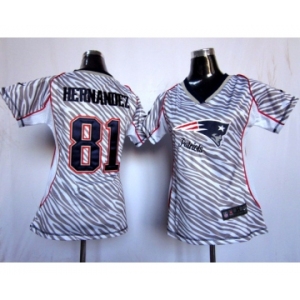 nike women nfl jerseys new england patriots #81 hernandez[fem fan zebra]