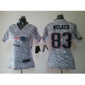 nike women nfl jerseys new england patriots #83 welker [fem fan zebra]