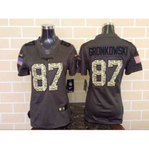 nike women nfl jerseys new england patriots #87 gronkowski army green[nike Limited Salute To Service]