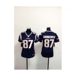 nike women nfl jerseys new england patriots #87 gronkowski blue[2015 new nike]