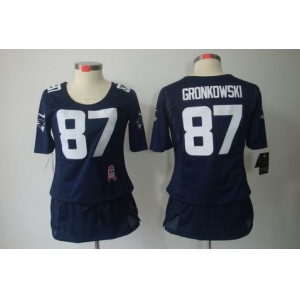 nike women nfl jerseys new england patriots #87 gronkowski blue[breast cancer awareness]