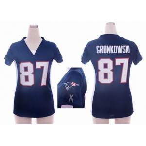 nike women nfl jerseys new england patriots #87 gronkowski blue[draft him ii top]