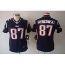 nike women nfl jerseys new england patriots #87 gronkowski blue[nike limited]