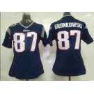 nike women nfl jerseys new england patriots #87 gronkowski blue[nike]