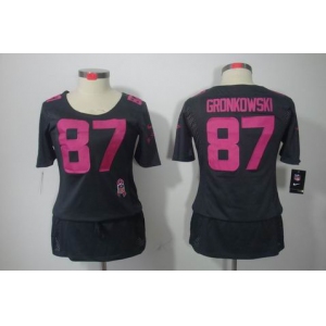 nike women nfl jerseys new england patriots #87 gronkowski dk.grey[breast cancer awareness]