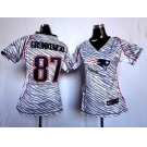 nike women nfl jerseys new england patriots #87 gronkowski [fem fan zebra]