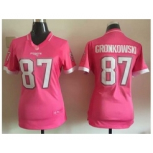 nike women nfl jerseys new england patriots #87 gronkowski pink[2015 nike]