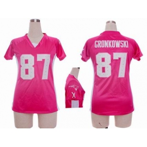 nike women nfl jerseys new england patriots #87 gronkowski pink[draft him ii top]