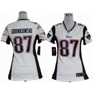 nike women nfl jerseys new england patriots #87 gronkowski white[nike]