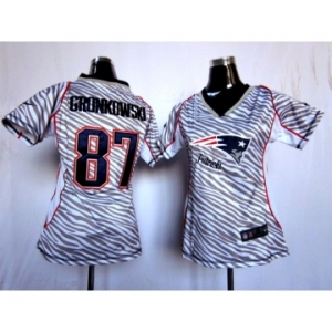 nike women nfl jerseys new england patriots #87 gronkowski[fem fan zebra]