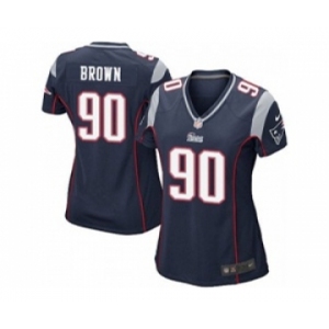 nike women nfl jerseys new england patriots #90 malcom brown blue[nike]