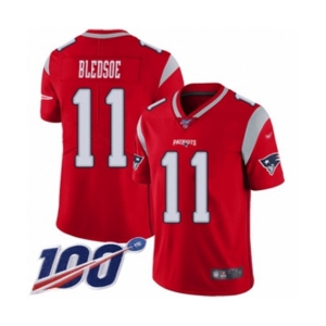 Youth New England Patriots #11 Drew Bledsoe Limited Red Inverted Legend 100th Season Football Jersey