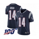 Youth New England Patriots #14 Steve Grogan Navy Blue Team Color Vapor Untouchable Limited Player 100th Season Football Jersey