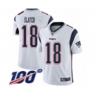 Youth New England Patriots #18 Matthew Slater White Vapor Untouchable Limited Player 100th Season Football Jersey