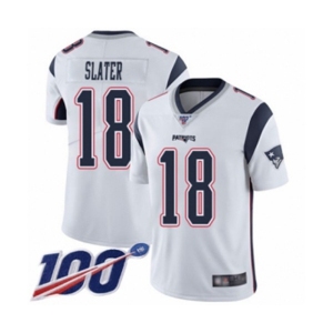 Youth New England Patriots #18 Matthew Slater White Vapor Untouchable Limited Player 100th Season Football Jersey