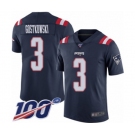 Youth New England Patriots #3 Stephen Gostkowski Limited Navy Blue Rush Vapor Untouchable 100th Season Football Jersey