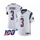 Youth New England Patriots #3 Stephen Gostkowski White Vapor Untouchable Limited Player 100th Season Football Jersey