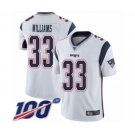 Youth New England Patriots #33 Joejuan Williams White Vapor Untouchable Limited Player 100th Season Football Jersey