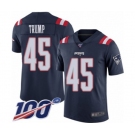 Youth New England Patriots #45 Donald Trump Limited Navy Blue Rush Vapor Untouchable 100th Season Football Jersey