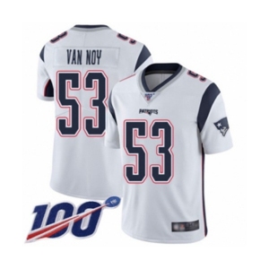 Youth New England Patriots #53 Kyle Van Noy White Vapor Untouchable Limited Player 100th Season Football Jersey