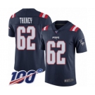 Youth New England Patriots #62 Joe Thuney Limited Navy Blue Rush Vapor Untouchable 100th Season Football Jersey