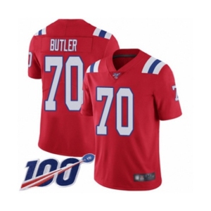 Youth New England Patriots #70 Adam Butler Red Alternate Vapor Untouchable Limited Player 100th Season Football Jersey