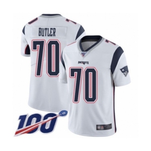 Youth New England Patriots #70 Adam Butler White Vapor Untouchable Limited Player 100th Season Football Jersey