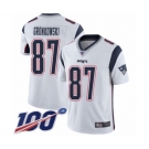 Youth New England Patriots #87 Rob Gronkowski White Vapor Untouchable Limited Player 100th Season Football Jersey