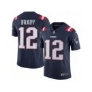 Youth Nike New England Patriots #12 Tom Brady Limited Navy Blue Rush NFL Jersey