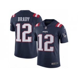 Youth Nike New England Patriots #12 Tom Brady Limited Navy Blue Rush NFL Jersey