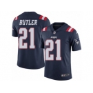 Youth Nike New England Patriots #21 Malcolm Butler Limited Navy Blue Rush NFL Jersey