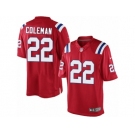 Youth Nike New England Patriots #22 Justin Coleman Limited Red Alternate NFL Jersey