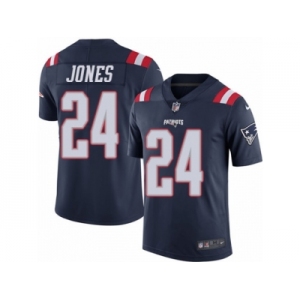 Youth Nike New England Patriots #24 Cyrus Jones Limited Navy Blue Rush NFL Jersey