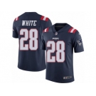 Youth Nike New England Patriots #28 James White Limited Navy Blue Rush NFL Jersey