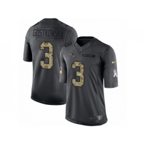 Youth Nike New England Patriots #3 Stephen Gostkowski Limited Black 2016 Salute to Service NFL Jerse